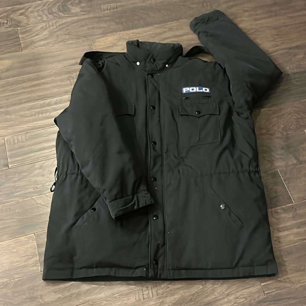 Polo Ralph Lauren Ski 92 93 Down 3/4 Winter Jacket Vintage black Mens Size Large